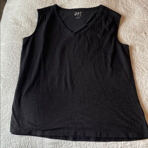 247 Women's Black V-Neck Tank Top